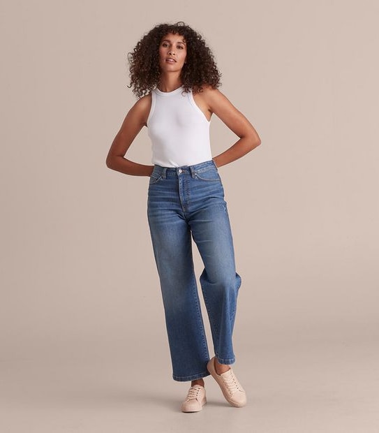 Frankie Wide Leg High Rise Full Length Denim Jeans