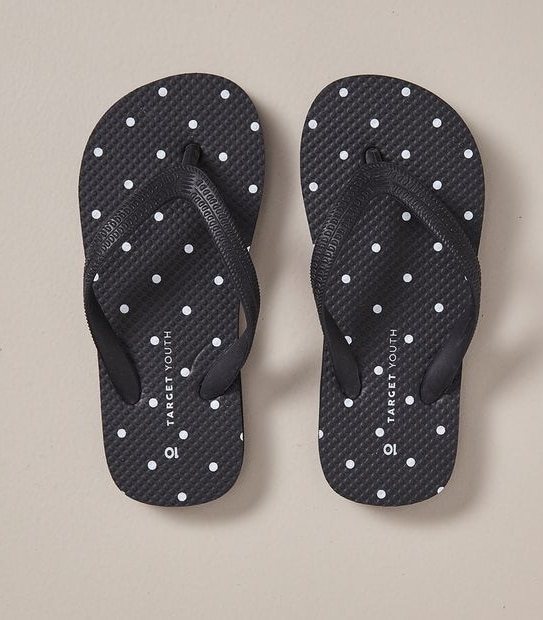 YTH G BLACK DOT THONG  SIZE 10-6