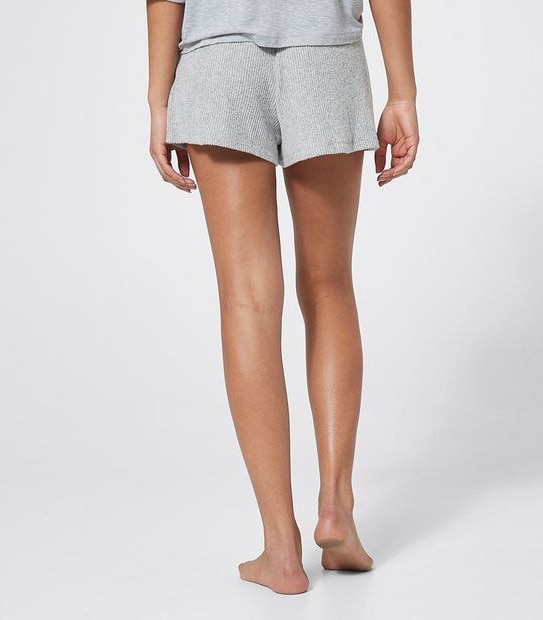 Lily Loves Ribbed Sleep Shorts - Grey Marle