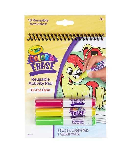 Crayola Colour & Erase Reusable Activity Pad - On the Farm