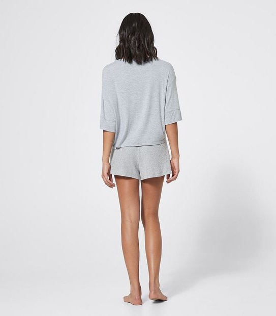 Lily Loves Ribbed Sleep Shorts - Grey Marle