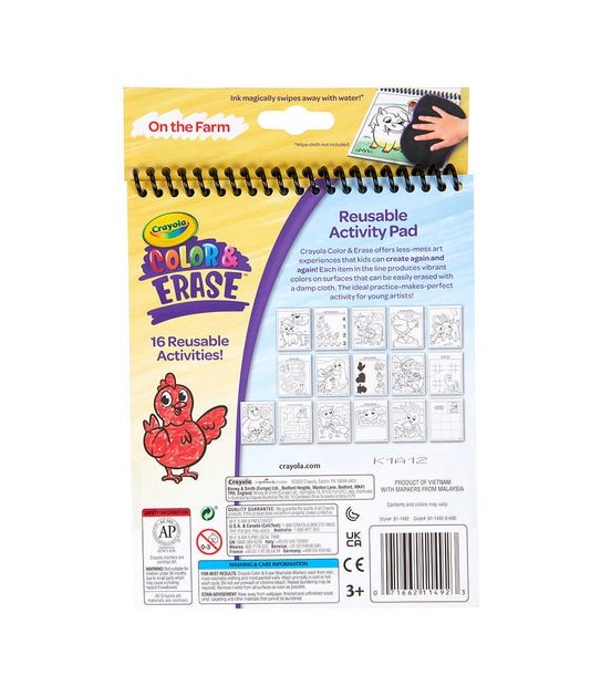 Crayola Colour & Erase Reusable Activity Pad - On the Farm