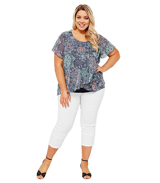 Belle Curve 3/4 Bengaline Pants - White