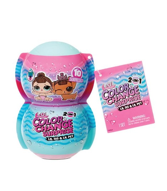 2-n-1 L.O.L. Surprise! Me & My Lil Sis & Lil Pet Colour Change Surprise&trade; with 10 Surprises - Assorted*