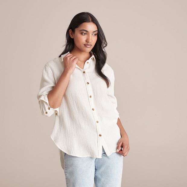 Courtney Double Cloth Shirt | Target Australia