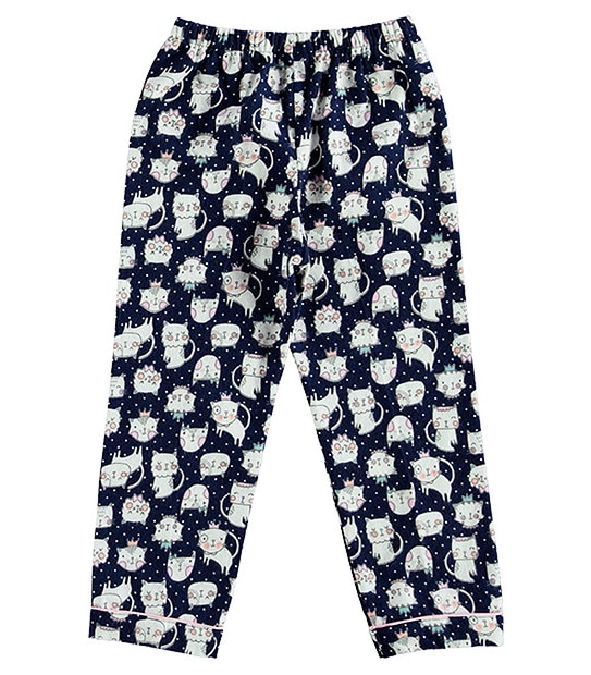 Princess Cat Print Flannelette Pyjama Set