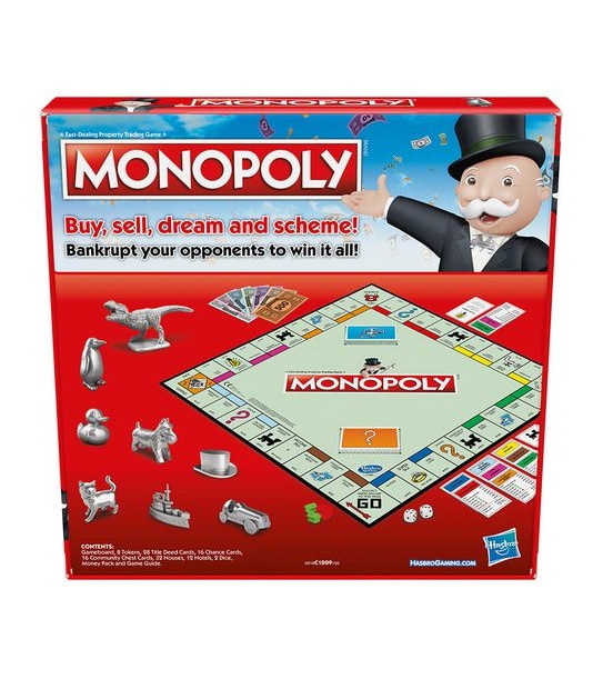 Monopoly Game, Classic Family Board Game for 2 to 6 Players, for Kids Ages  8 and Up