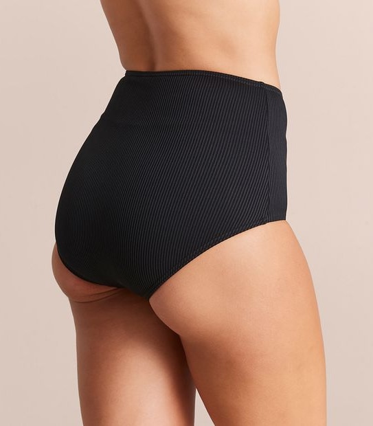 Ribbed High Waist Swim Bikini Briefs