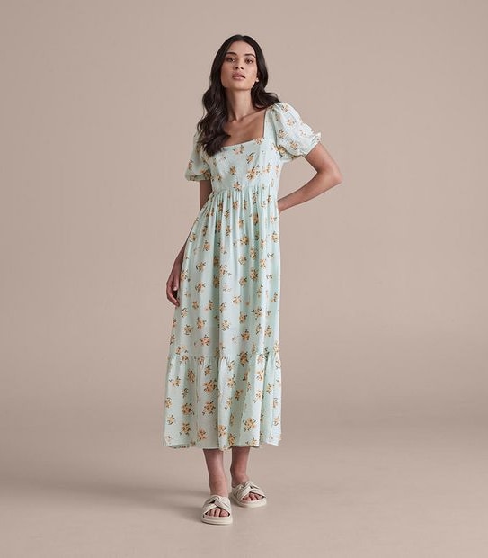 Lily Loves Puff Sleeve Midi Dress