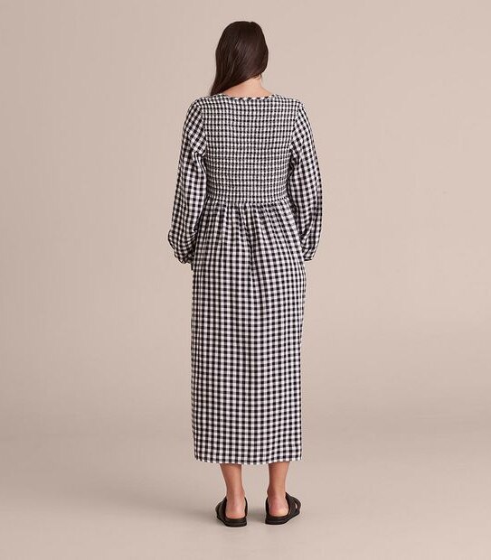 Maternity Shirred Midi Dress