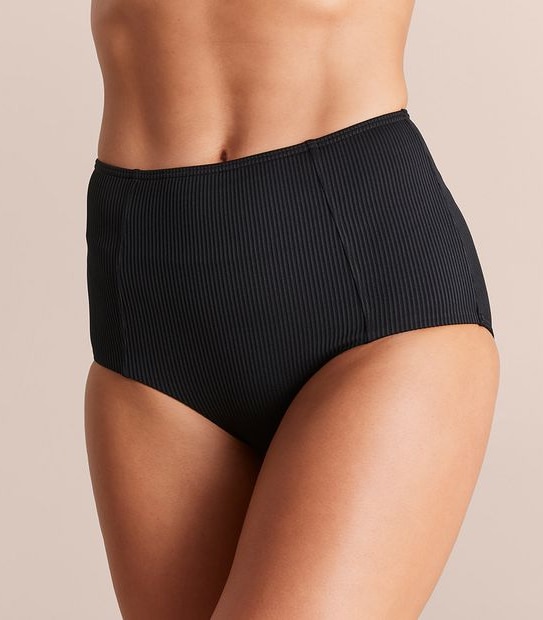Ribbed High Waist Swim Bikini Briefs