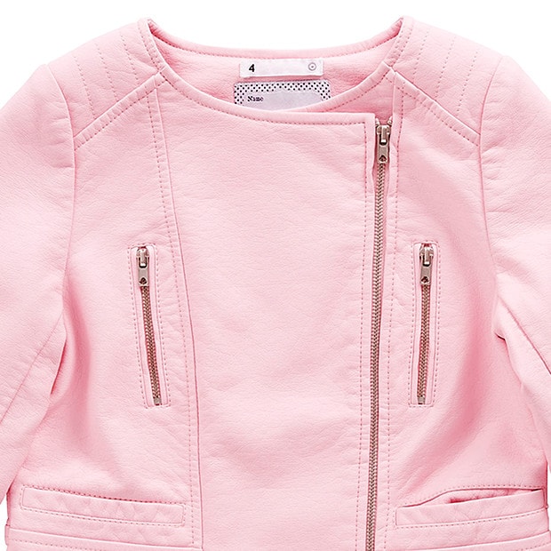 Collarless Leather Look Jacket Target Australia