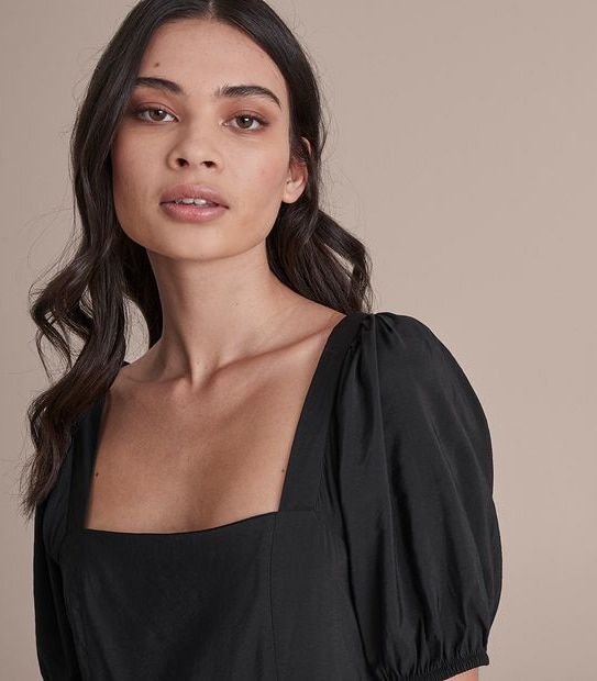 Lily Loves Puff Sleeve Midi Dress