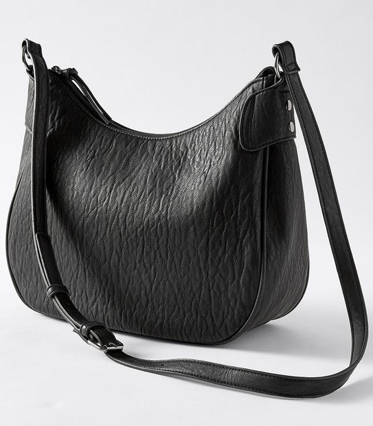 Large Crescent Crossbody Bag - Black