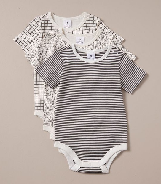 3 Pack Baby Organic Cotton Rib Bodysuits