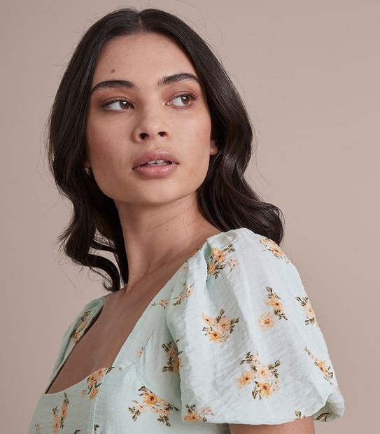 Lily Loves Puff Sleeve Midi Dress