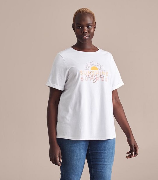 Curve Slogan T-Shirt