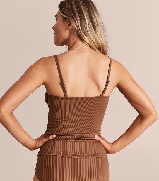 Shape Your Body Ribbed V-Front Tankini Top