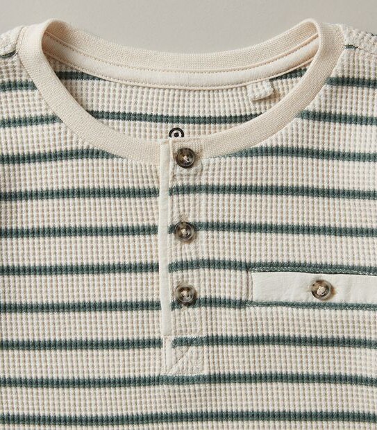 Waffle Long Sleeve Henley Top 5 of 6