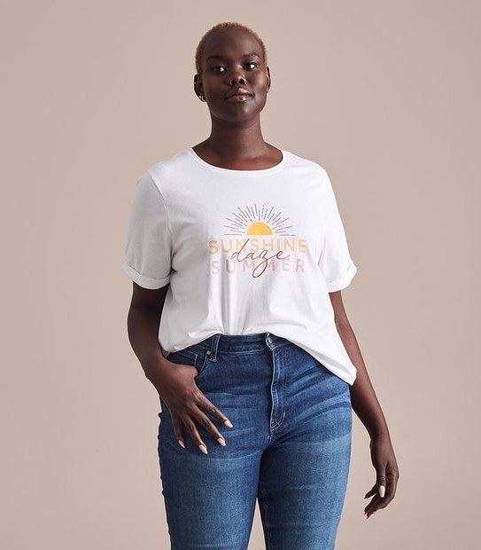 Curve Slogan T-Shirt