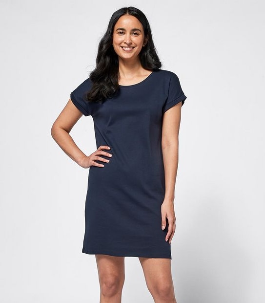 Organic Cotton Short Sleeve Knit Shift Dress