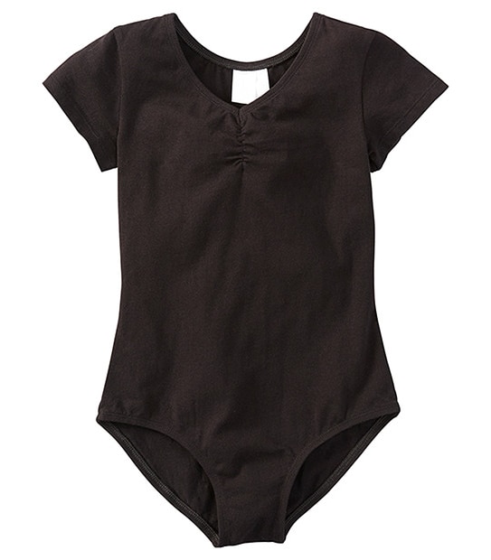 Girls' Short Sleeve Leotard - Black