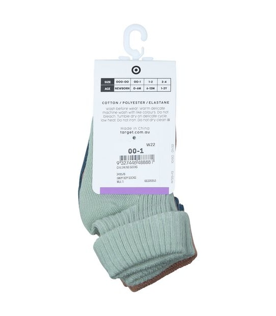 3 Pack Baby Organic Cotton Socks