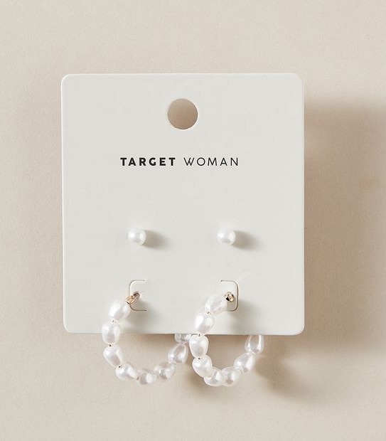 2 Pack Pearl Hoop Earrings