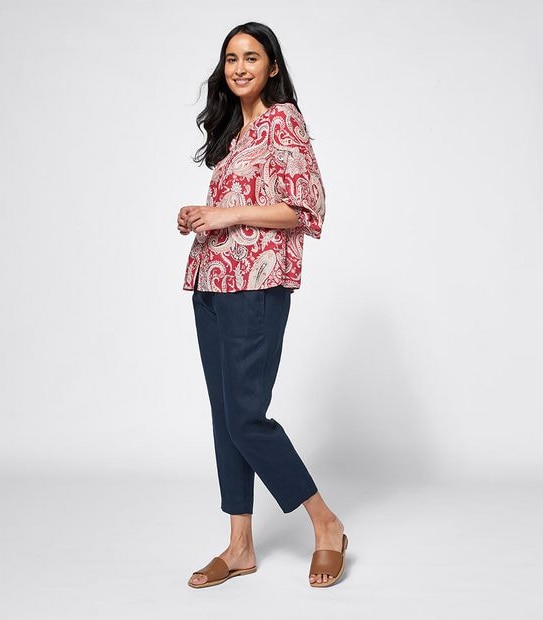 Button Through Peasant Blouse
