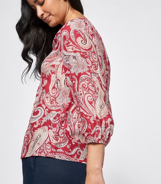 Button Through Peasant Blouse