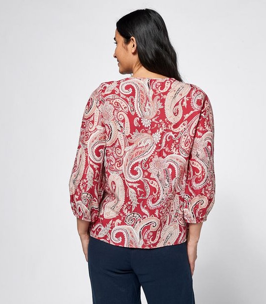 Button Through Peasant Blouse