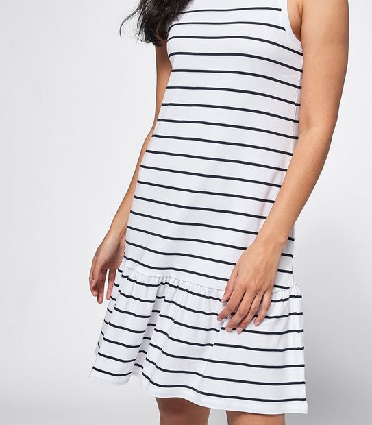 Organic Cotton Sleeveless Peplum Shift Dress
