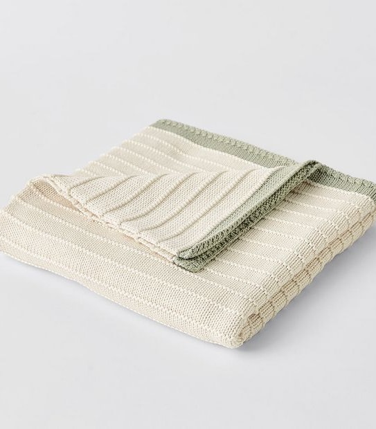 Baby Organic Cotton Knitted Ribbed Blanket