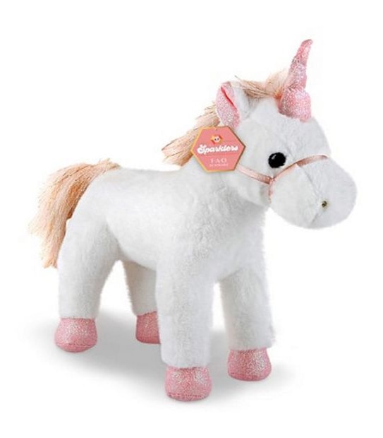 FAO Schwarz - Sparklers - Toy Plush Glitter Unicorn 12-inch