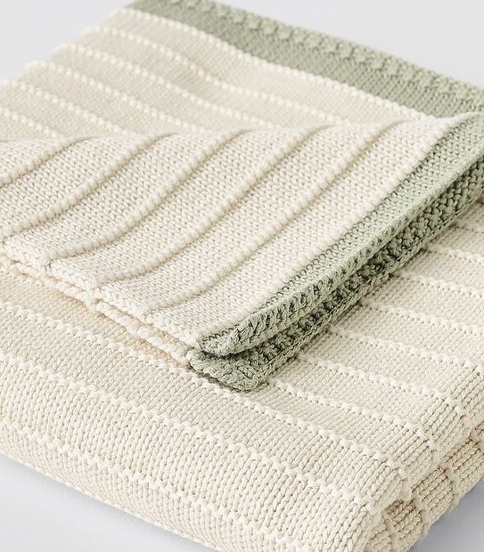Baby Organic Cotton Knitted Ribbed Blanket