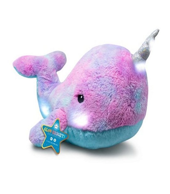 FAO Schwarz - Glow Brights - Toy Plush LED with Sound Narwhal 17-inch