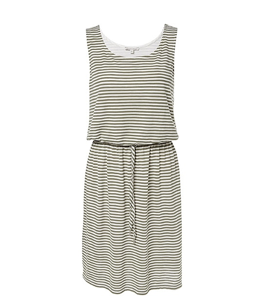 Tie Waist Dress - Seaspray / White