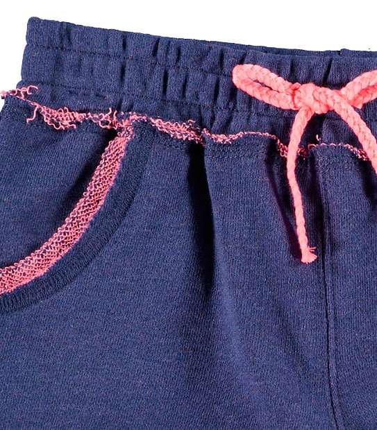 Girls' French Terry Knit Shorts - Blue 3 of 3