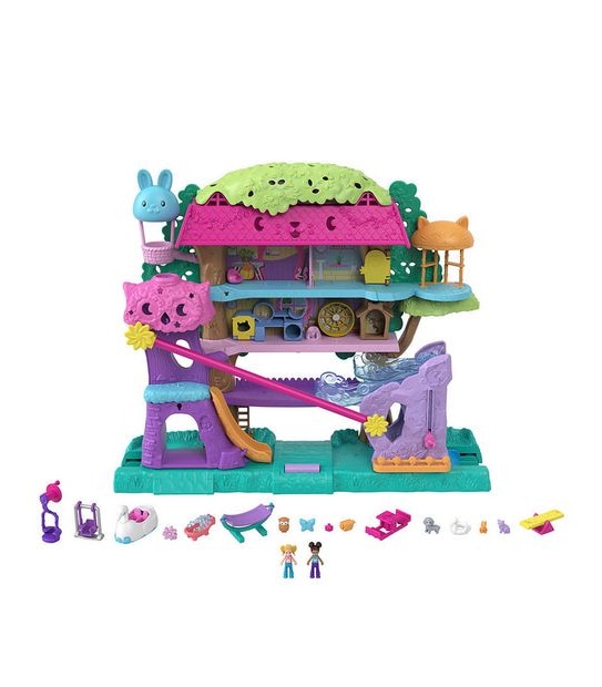 Polly Pocket Pollyville Pet Adventure Treehouse Playset