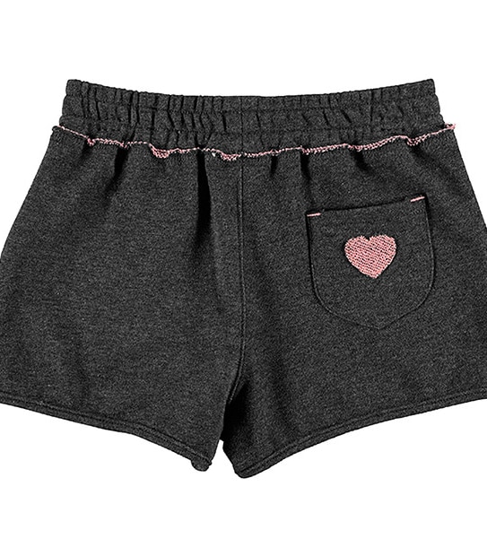 Girls' French Terry Knit Shorts - Charcoal 2 of 3