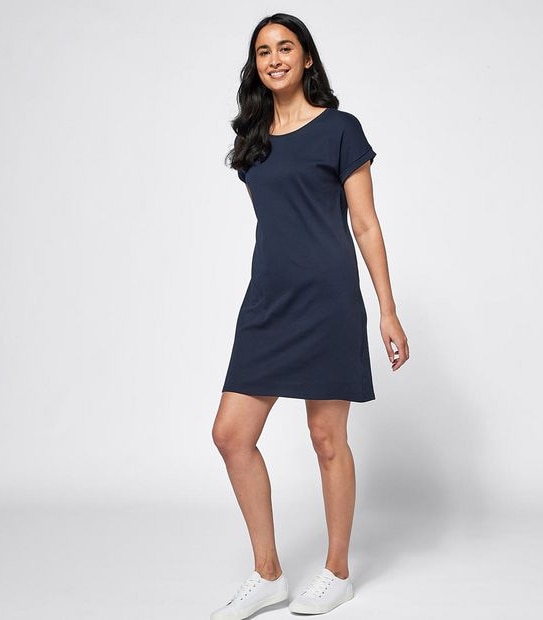Organic Cotton Short Sleeve Knit Shift Dress