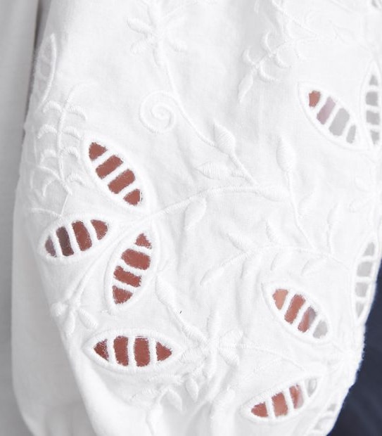 Dannii Minogue Petites Puff Sleeve Broderie Top