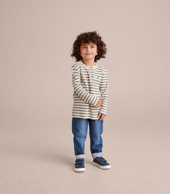 Waffle Long Sleeve Henley Top
