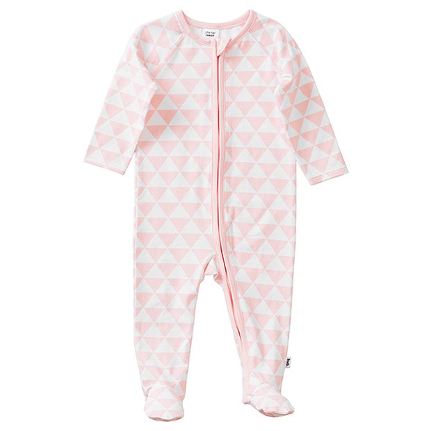 Baby Stretch Triangle Print Coverall - Pink