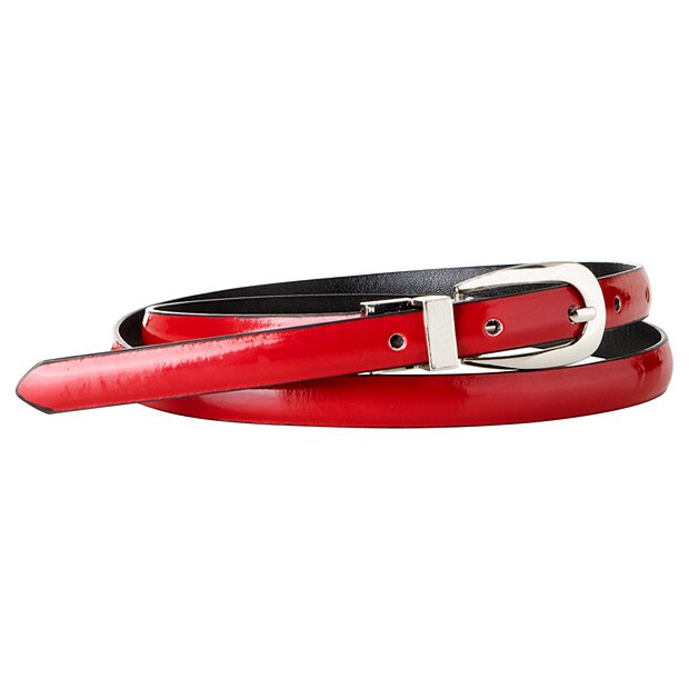 Skinny Reversible Dress Belt - Red Skinny Reversible Dress Belt - Red