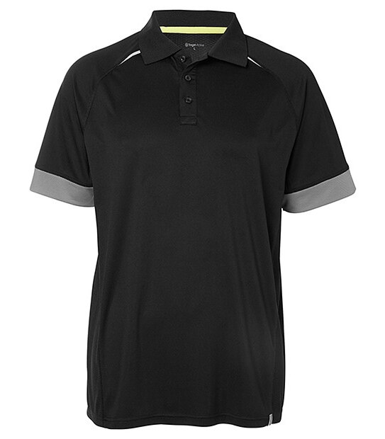 Men's Target Active Panelled Sports Polo - Black