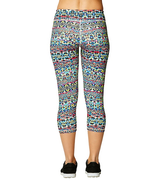 Active 3/4 Print Leggings - Bright Tribal