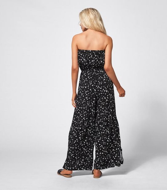 Lily Loves Woven Jumpsuit - Black Ditsy Floral