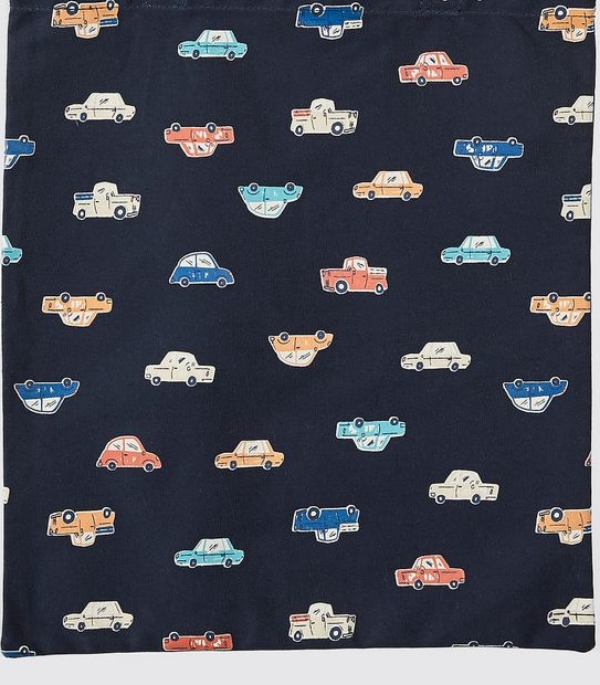 Cars Print Tote Bag - Navy Blue