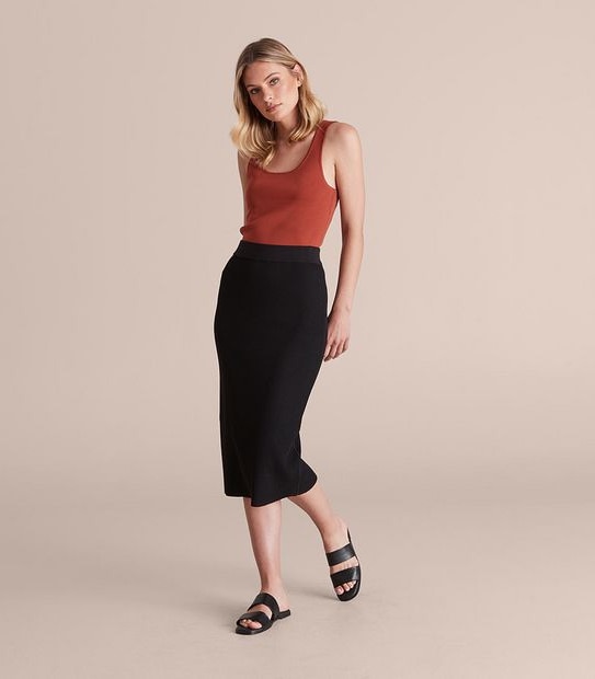 Preview Knit Rib Tube Midi Skirt